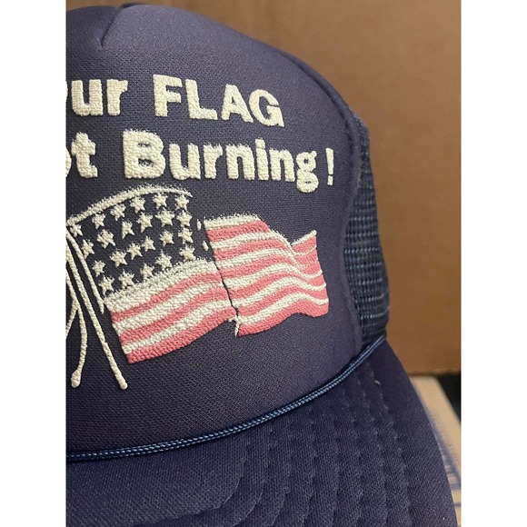 Vintage America USA Patriot‎ Keep Our Flag Flying Not Burning Snapback Rope Hat - Picture 3 of 10